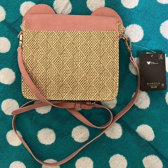 Disney Minnie Mouse Pink and Tan Crossbody Bag - Picture 2 of 5